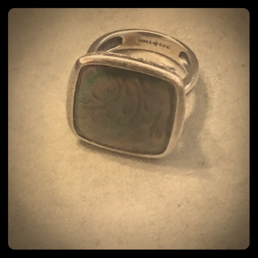 Leaf print ring